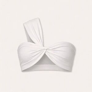 PrettyLittleThing Open Heart White One Shoulder Twisted Front Party Festival